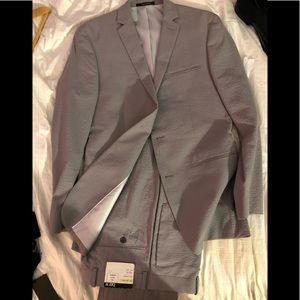 Seersucker Suit in Light Grey